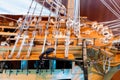 Rope Rigging on Wood Ship Royalty Free Stock Photo