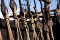 Rope Rigging on a Wooden Boat Royalty Free Stock Photo