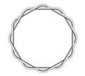 Rope ring frame with two interlacing strings, nautical round frame