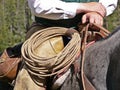 Rope on Saddle Royalty Free Stock Photo