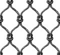 Rope seamless tied fishnet pattern Royalty Free Stock Photo