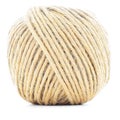 Rope skein, jute roll, natural ball isolated on white background