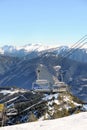 Rope ski lift - Vallnord, Principality of Andorra, Europe. Royalty Free Stock Photo