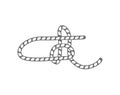 Rope slipknot isolated vector icon Royalty Free Stock Photo