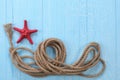 Rope starfish on blue background