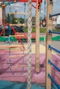 Rope straight stretch on a blurred background Playground