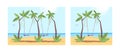 Rope swings semi flat vector illustration set