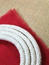 Rope swirl with jute Royalty Free Stock Photo