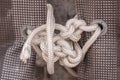 Rope with tangled knot.