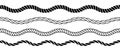 Rope wave set. Repeating hemp cord line collection. Waving chain, braid, plait stripe bundle. Seamless decorative plait