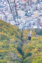 Rope way over Mt. Moiwa autumn season