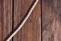 White Rope On A Wooden Background