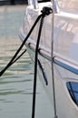 Rope of yacht stop in quiet harbor Royalty Free Stock Photo