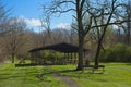 Picnic shelter roped off for COVID-19 Royalty Free Stock Photo