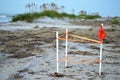 Loggerhead Sea Turtle nesting site on Hilton Head Island Beach Royalty Free Stock Photo