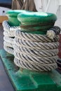 Ropes on an ancient sailing vessel Royalty Free Stock Photo