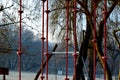 ropes, beams and frames for outdoor training. urban jungle.