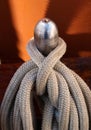 Ropes on belaying pin Royalty Free Stock Photo