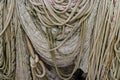 Ropes and fishing nets hanging to dry Royalty Free Stock Photo