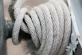 Ropes flags closeup spinning in a circle Royalty Free Stock Photo