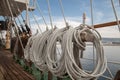 Ropes on an old vesse Royalty Free Stock Photo