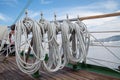 Ropes on an old vessel Royalty Free Stock Photo