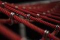 Ropes in the playground. Climbing net, shot close-up. Ropes fastened with links Royalty Free Stock Photo