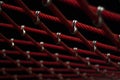 Ropes in the playground. Climbing net, shot close-up. Ropes fastened with links Royalty Free Stock Photo