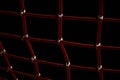 Ropes in the playground. Climbing net, shot close-up. Ropes fastened with links Royalty Free Stock Photo