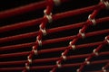 Ropes in the playground. Climbing net, shot close-up. Ropes fastened with links Royalty Free Stock Photo