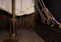 Ropes and Rigging of Main Mast on Deck of Old Ship