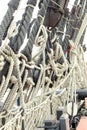 Ropes and Rigging from an old sailing ship Royalty Free Stock Photo