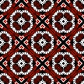 Ropes seamless pattern. Vector ornamental floral background. Repeat tribal ethnic style greek ornament. Textured black white red Royalty Free Stock Photo
