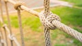 Ropes tied together to create a mesh for a workout at the playgr Royalty Free Stock Photo