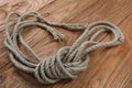 Ropes on a wooden background