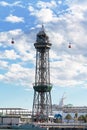 Ropeway in Barcelona, Spain Royalty Free Stock Photo