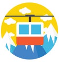 Basic R Ropeway Color Isolated Vector Icon that can be easily modified or editGB Ropeway Color Isolated Vector Icon that can be ea