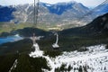 Ropeway gondola to the top of the zugspitze, the highest mountain in germany in the bavarian alps Royalty Free Stock Photo