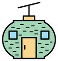 Ropeway Isolated Vector Icon that can be easily modified or edit