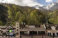 Ropeway Rosa Khutor Ticket offices. the zero point of ascent. Russia Krasnodar Territory. Waiting for passengers. Rosa Khutor. 30.