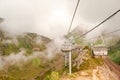 Ropeway on top Roza Peak. Sochi, Krasnodar Krai, Russia