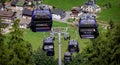 Ropeways in Soelden Tyrol - a popular place for tourists - SOELDEN, AUSTRIA, EUROPE - JULY 28, 2021 Royalty Free Stock Photo