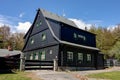 The Ropicka house at the top of the hill where tourist may relax, drink and eat. It is located in Beskydy mountains, Czech