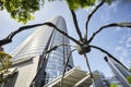 Roppongi Hills Mori Tower with a sulpture in front in Minato, Tokyo, Japan Royalty Free Stock Photo