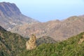 Roque el Rejo from mirador de la carbonera on la gomera, spain Royalty Free Stock Photo