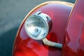 Close Up Headlight Vintage Red Car Citroen 2CV