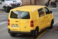 Roquebrune-Cap-Martin, France - November 14, 2018: La Poste Yellow Parcel Delivery Service Van Citroen Jumpy Parked In The