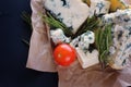 Roquefort cheese composition Royalty Free Stock Photo