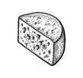 Roquefort cheese ink sketch.