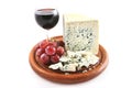 Roquefort cheese and wine glass Royalty Free Stock Photo